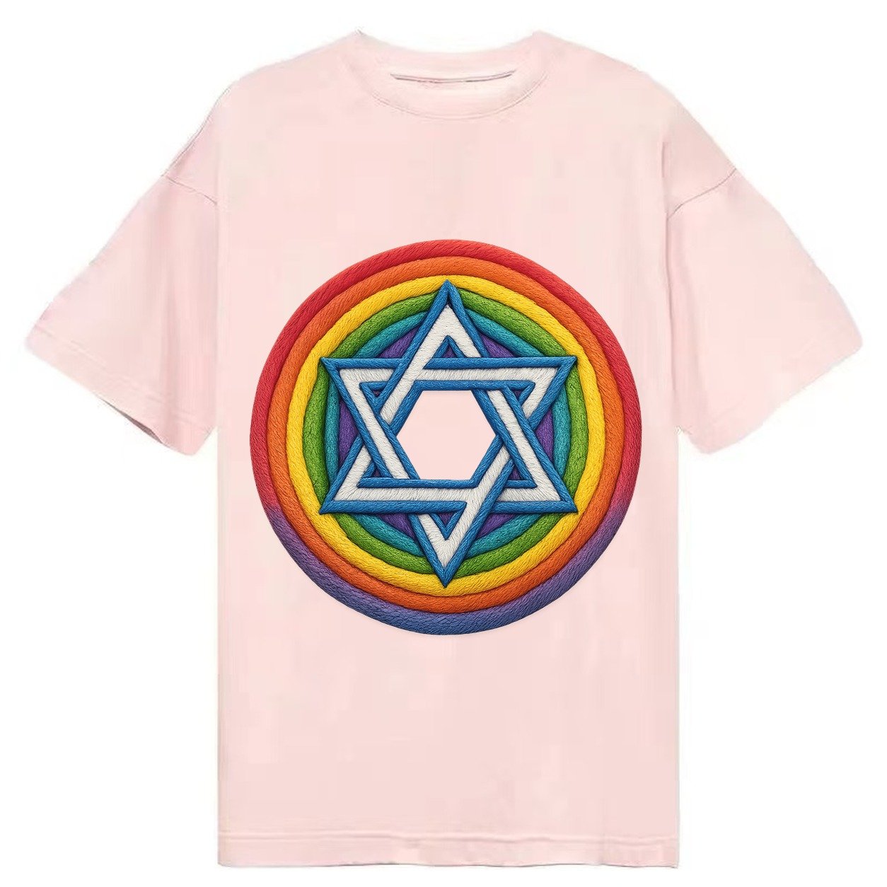 Rainbow Star Of David C8d987 Classic T-shirt – Pink
