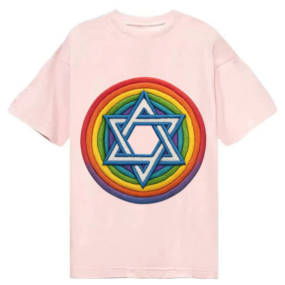 Rainbow Star Of David C8d987 Classic T-shirt – Pink
