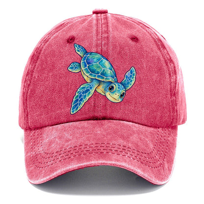 Sea Turtle Downward Glide Sea Sprite Classic Cap – Pomegranate Blush