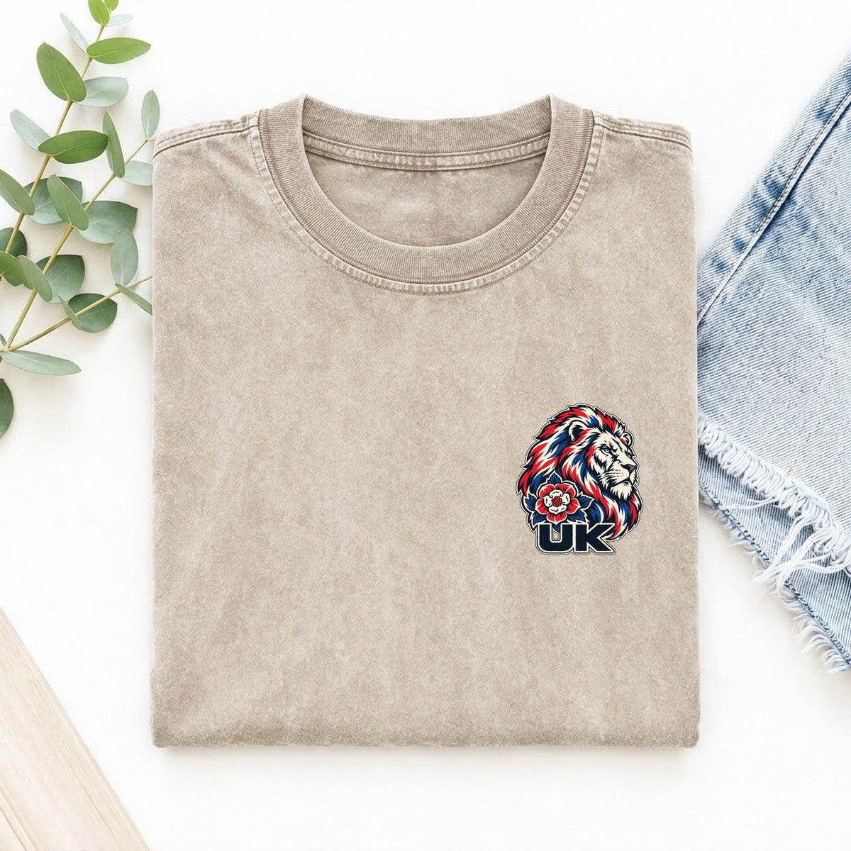 United Kingdom Country Pride Left Chest Vintage T-shirt – Off White