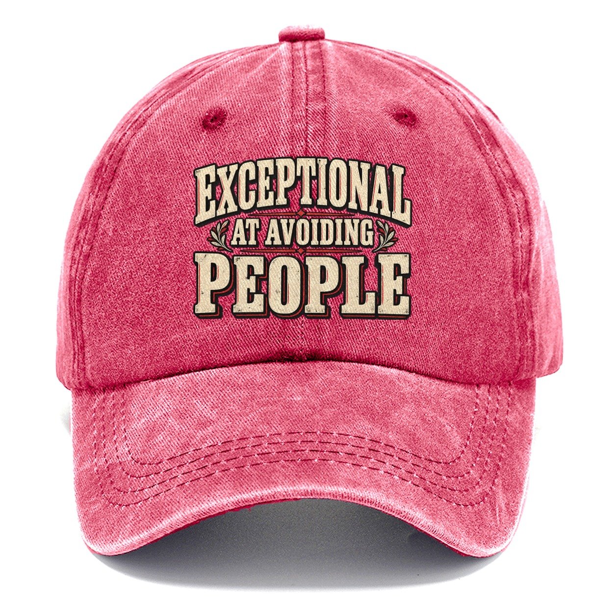 Exceptional At Avoiding People American Wit Classic Cap – Pomegranate Blush