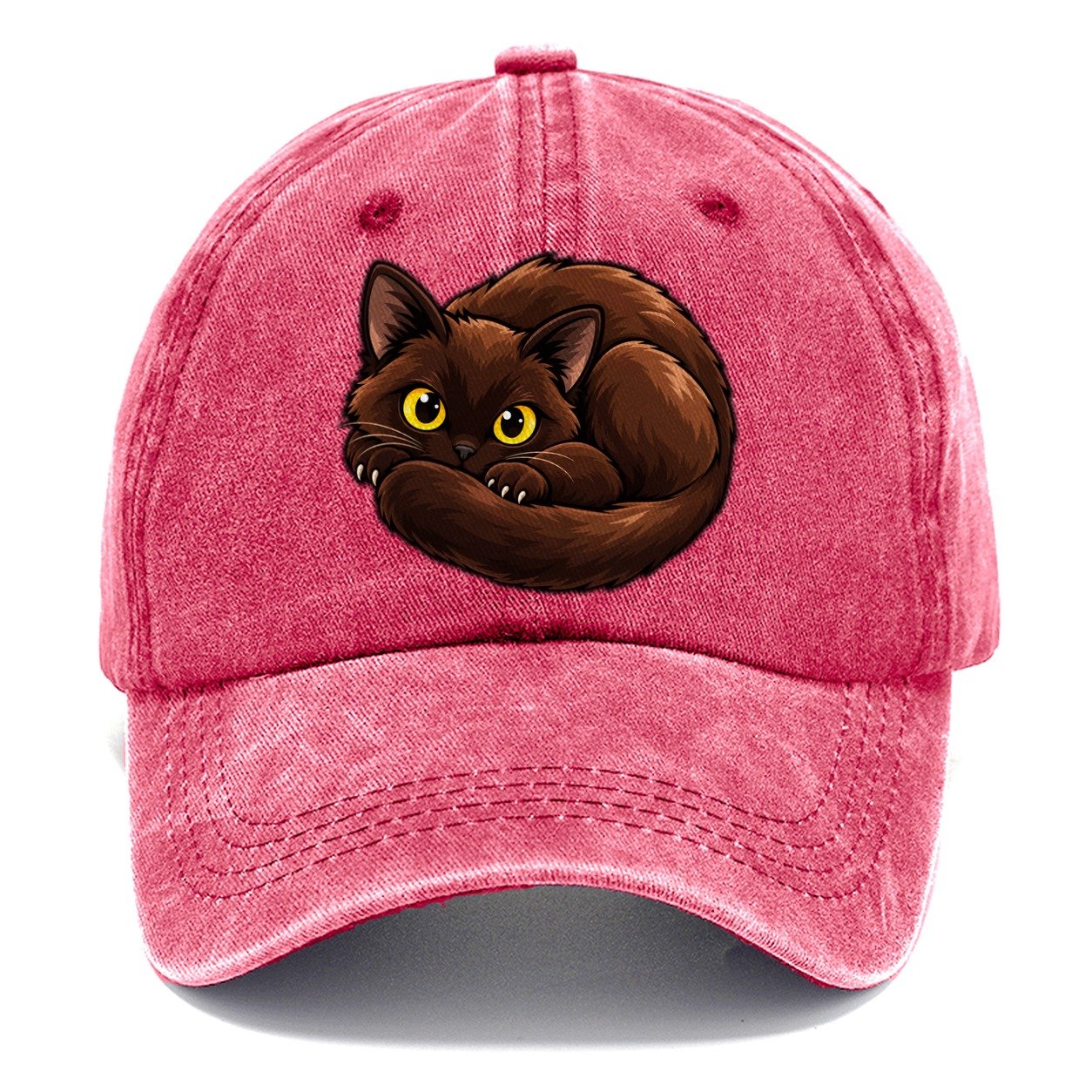 Burmese Curled Peeking Cats Classic Cap – Pomegranate Blush