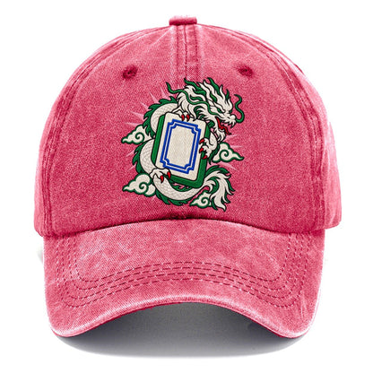 White Dragon Mahjong Game Night Classic Cap – Pomegranate Blush