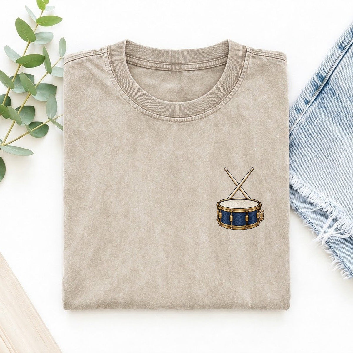 Snare Drum Symbol Emblems Left Chest Vintage T-shirt – Off White