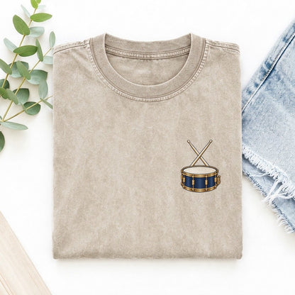 Snare Drum Symbol Emblems Left Chest Vintage T-shirt – Off White
