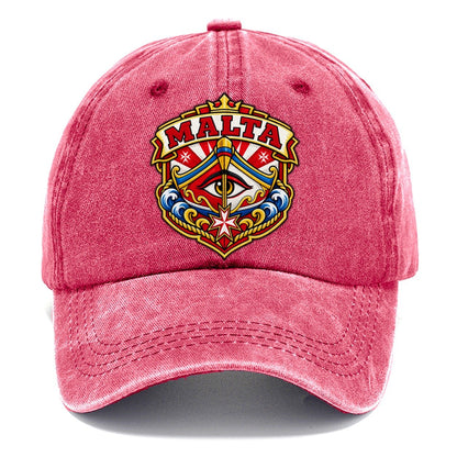 Malta Retro Badge Country Logos Classic Cap – Pomegranate Blush