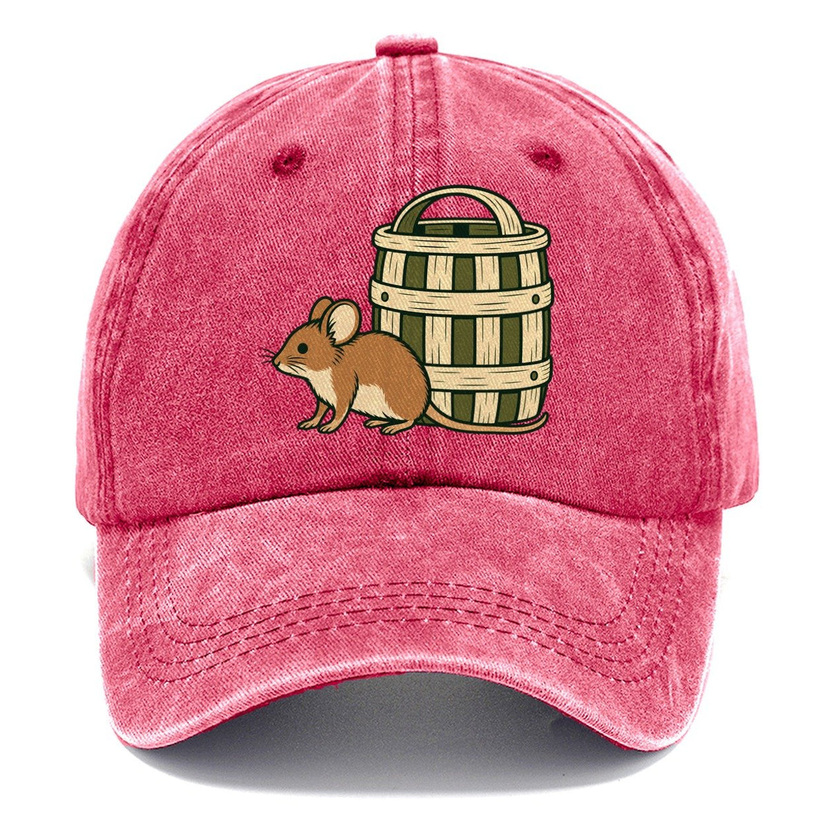 Field Mouse And Basket Foraging And Mycology Classic Cap – Pomegranate Blush