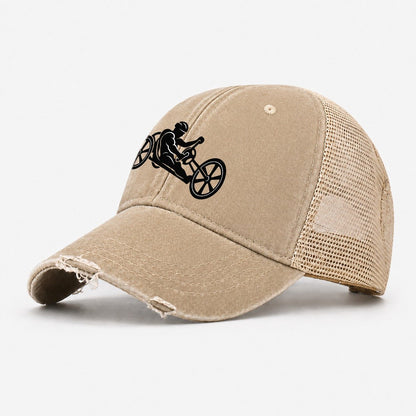 Handcycle Racer Cycling Life Washed Trucker Hat – Khaki