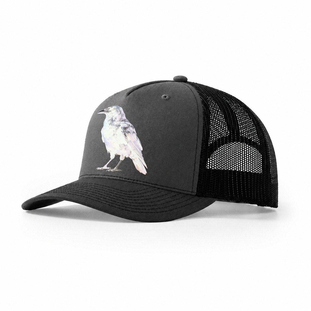Raven Trucker Hat – Dark Grey Black