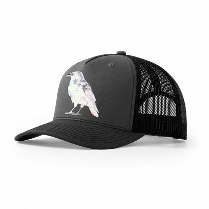 Raven Trucker Hat – Dark Grey Black