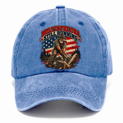 Built In The Usa Still Running Old Man Strong Classic Cap – Summer Sky