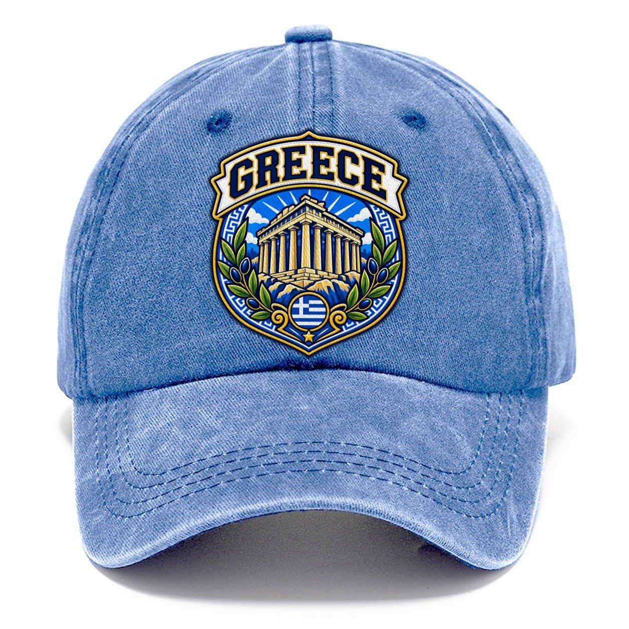 Greece Retro Badge Country Logos Classic Cap – Summer Sky