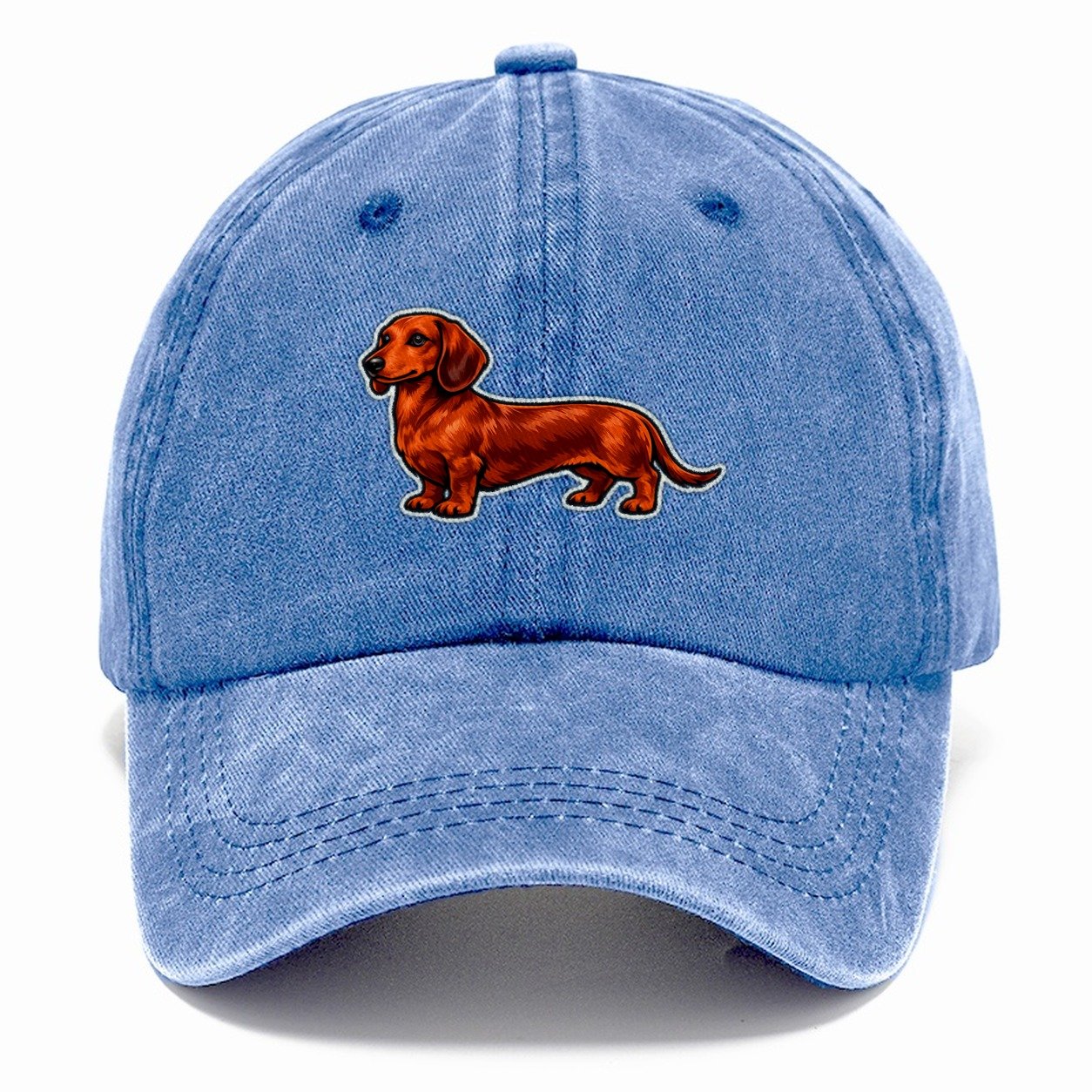 Red Smooth Dachshund Classic Cap – Summer Sky