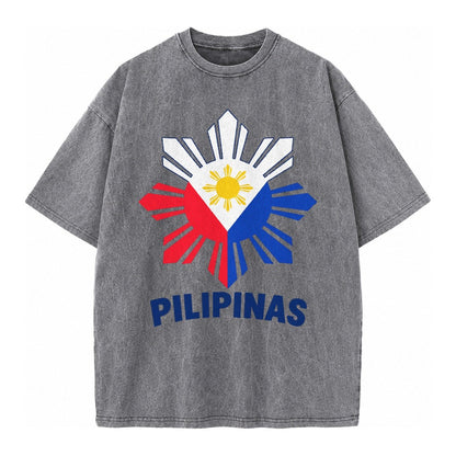 Philippines Sun Stars Vintage T-shirt – Grey