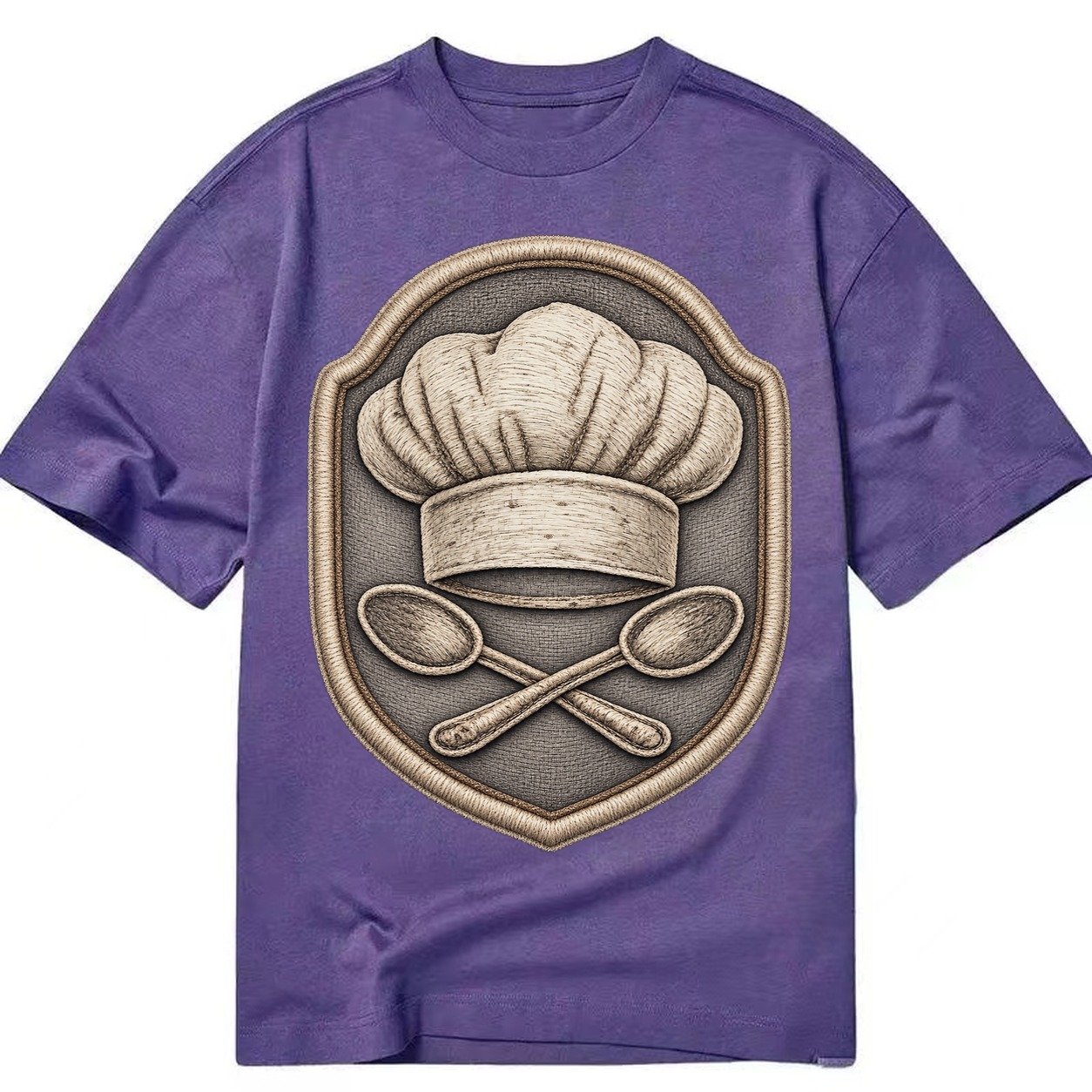 Cooking Chef Hat Toque Blanche With Crossed Spoons In Classic T-shirt – Purple