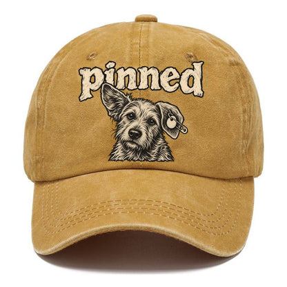 A Scruffy Dog Head With A Safety Pin Through The Ear Tag Bark For Me Classic Cap – Golden Harvest