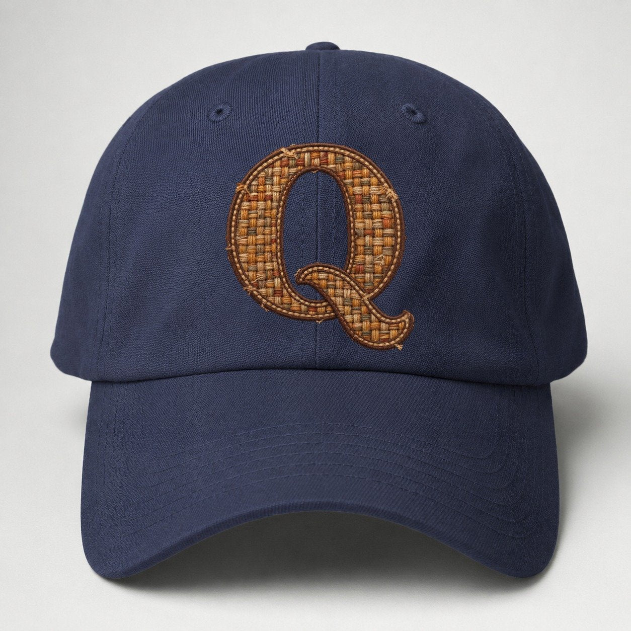 Woven Tweed Q Monogram Baseball Cap – Twilight Navy