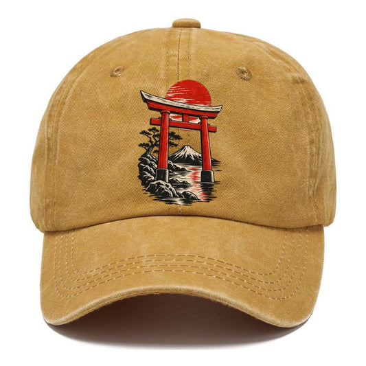 Torii Gate Mount Fuji Sunset Classic Cap – Golden Harvest