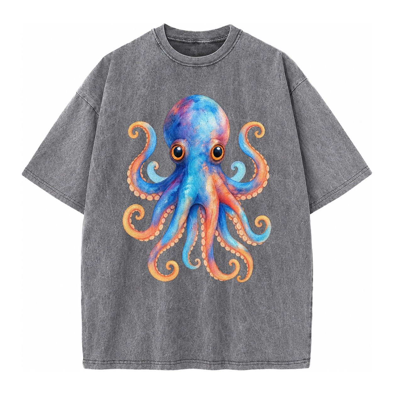 Octopus Cute Vintage T-shirt – Grey
