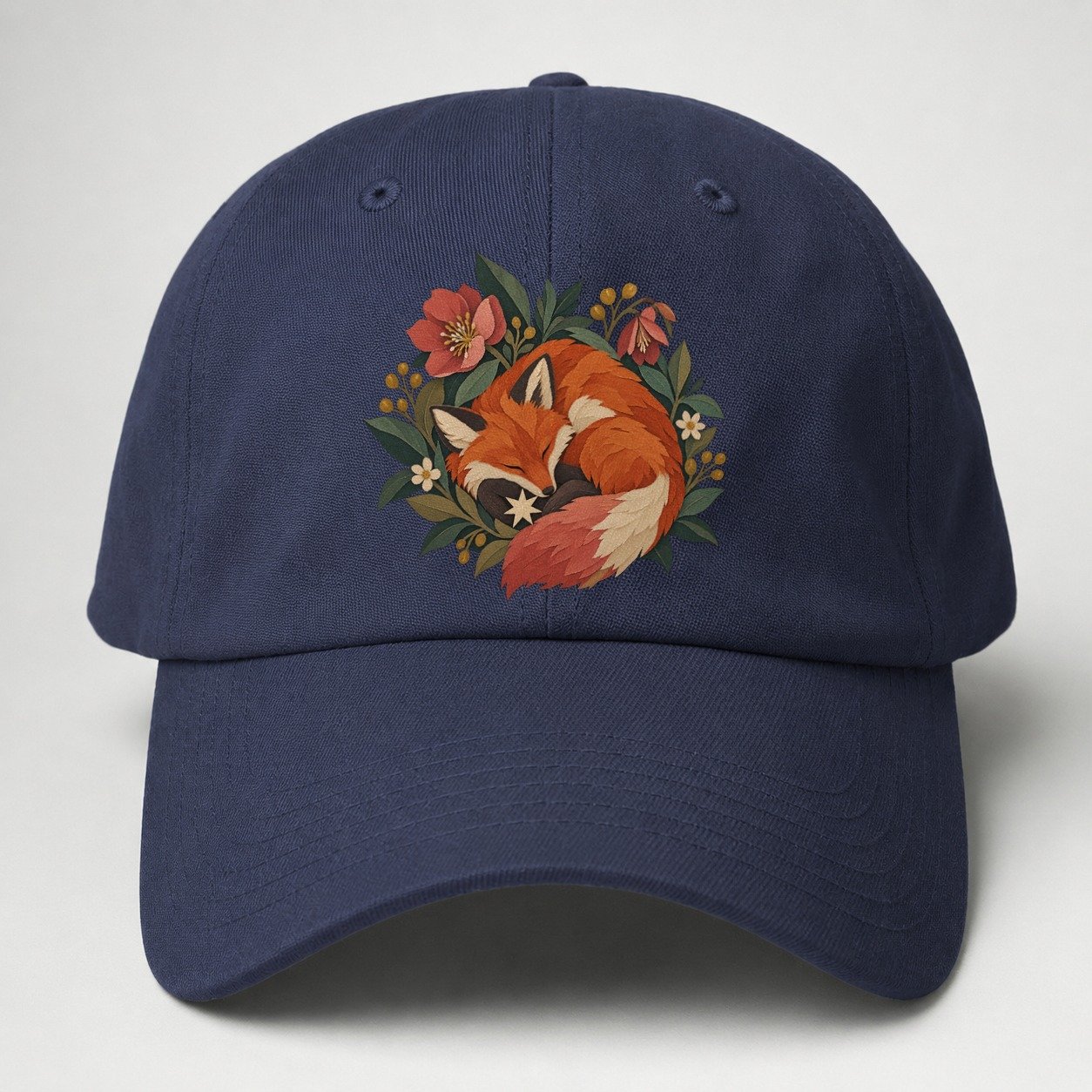 Sleeping Fox Star Nest Gentle Wild Baseball Cap – Twilight Navy