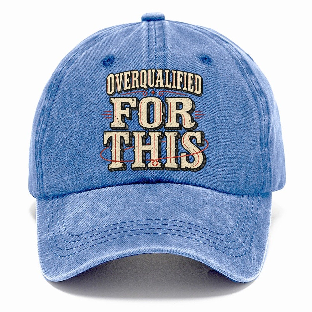 Overqualified For This American Wit Classic Cap – Summer Sky