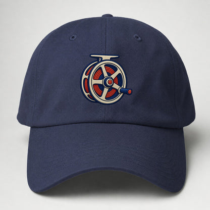 Fly Fishing Reel Tiny Solo Marks Baseball Cap – Twilight Navy