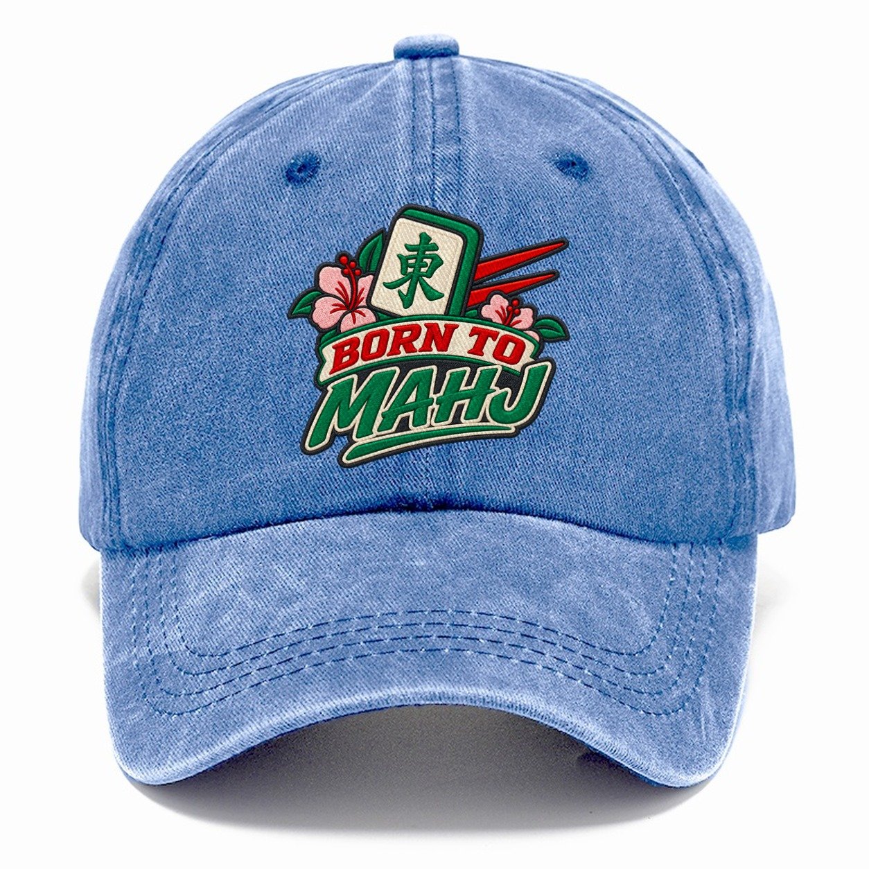 Born To Mahj Mahjong Game Night Classic Cap – Summer Sky