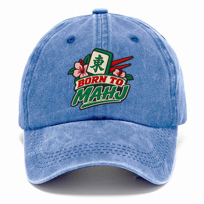 Born To Mahj Mahjong Game Night Classic Cap – Summer Sky