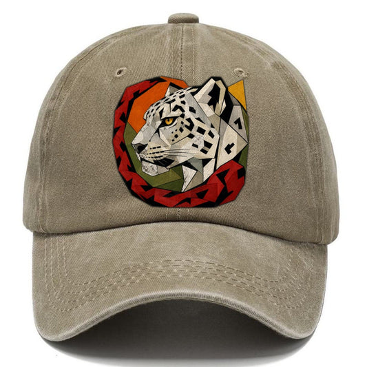 Snow Leopard Portrait Classic Cap – Warm Sand