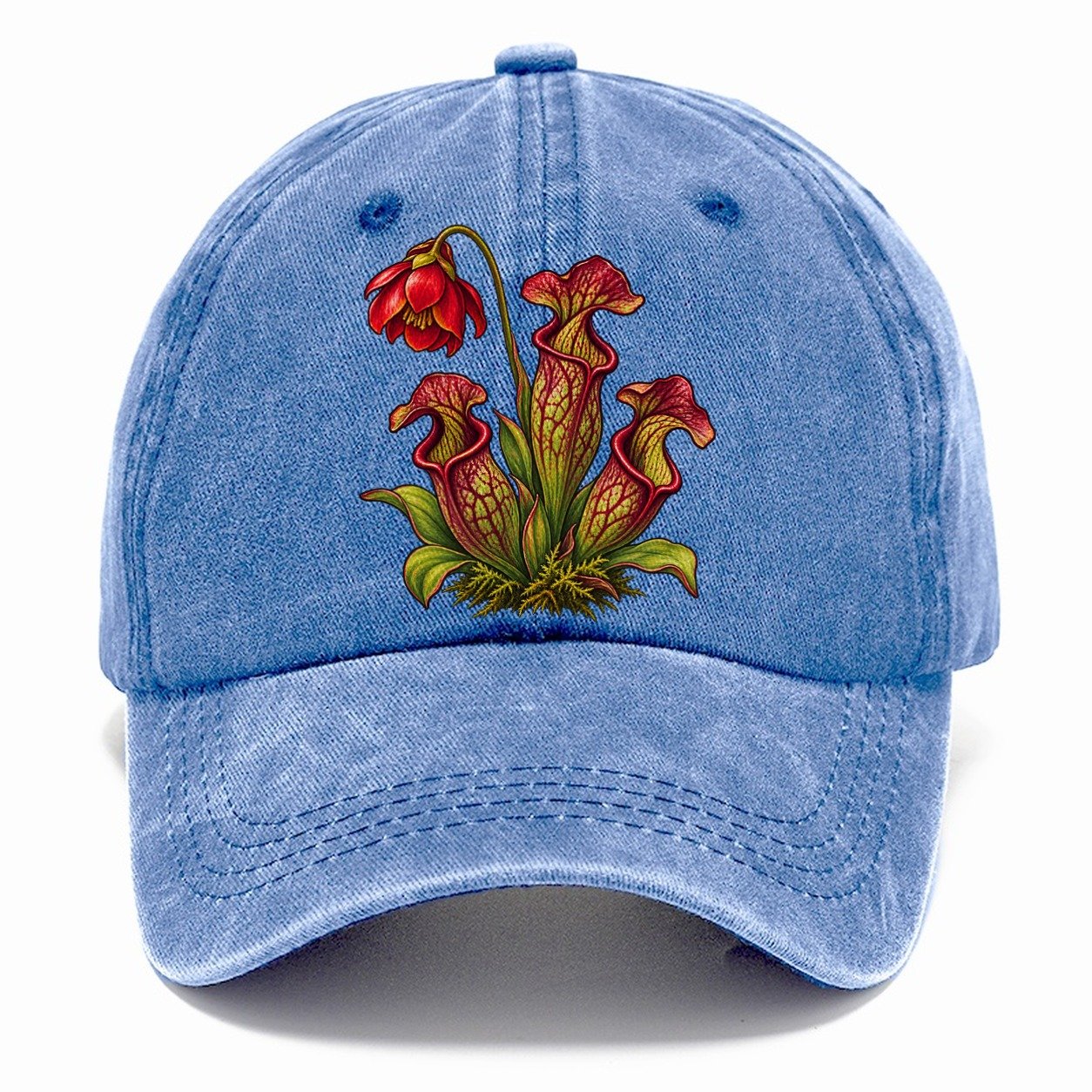 Newfoundland And Labrador Purple Pitcher Plant Canada Cultural Icons Classic Cap – Summer Sky