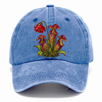 Newfoundland And Labrador Purple Pitcher Plant Canada Cultural Icons Classic Cap – Summer Sky