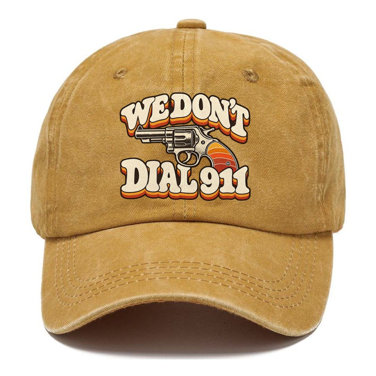 Seventies Sunset We Don't Dial 911 Classic Cap – Golden Harvest