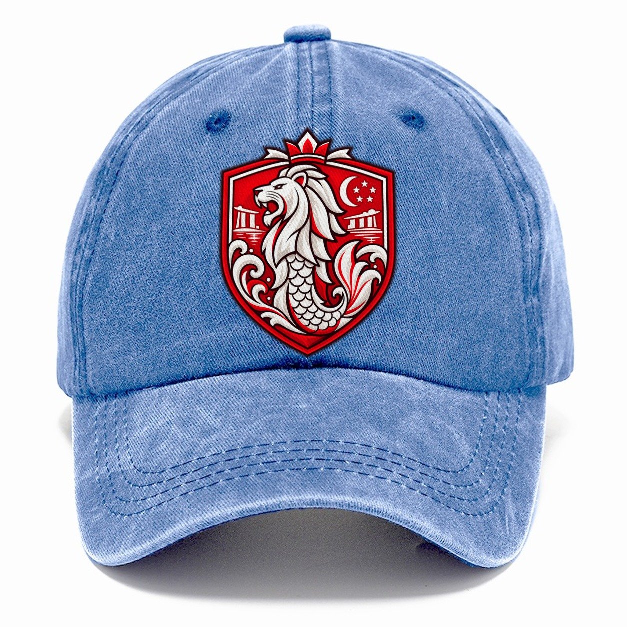 Singapore Minimal Emblem Country Logos Classic Cap – Summer Sky
