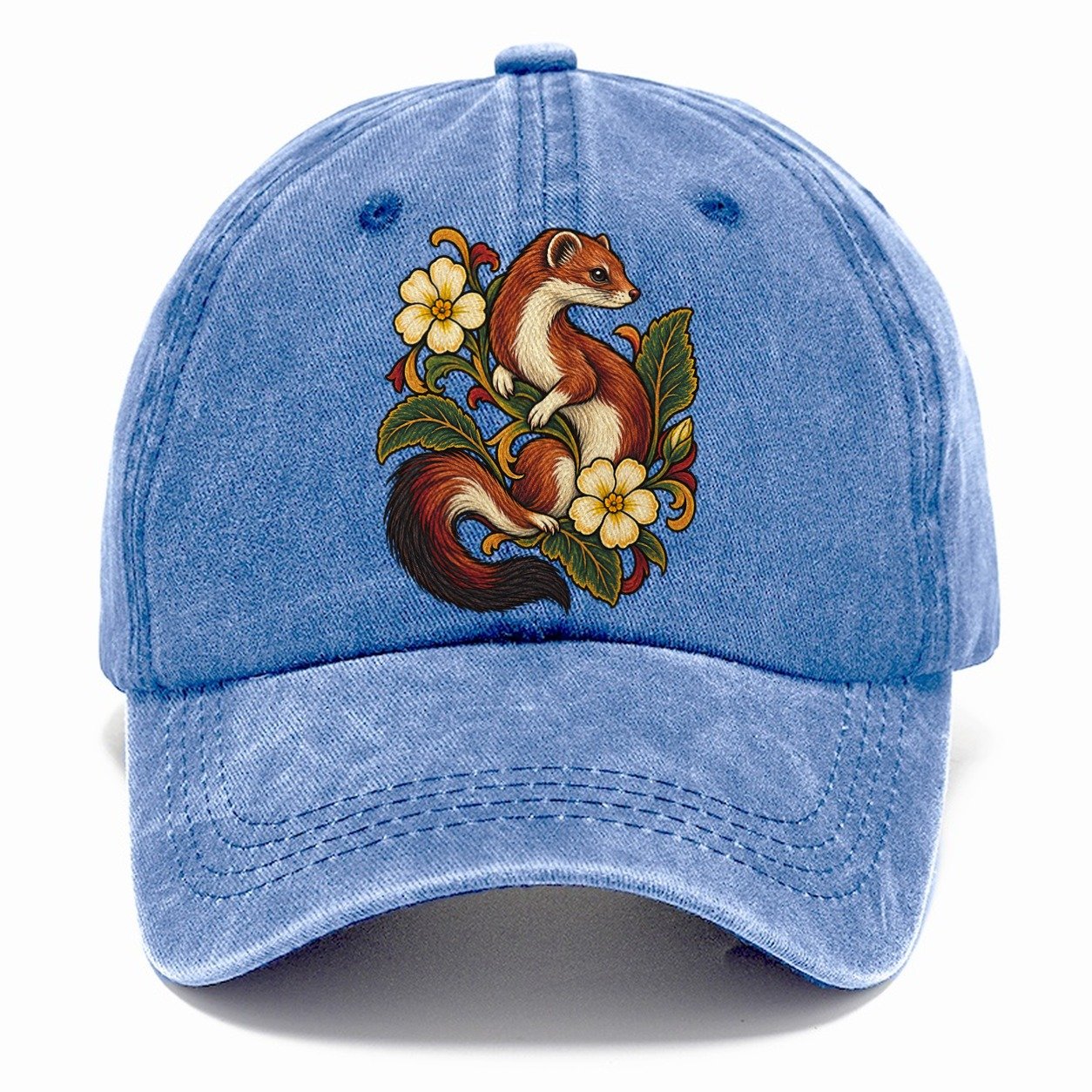 British Stoat And Primrose Uk Culture Heritage Classic Cap – Summer Sky