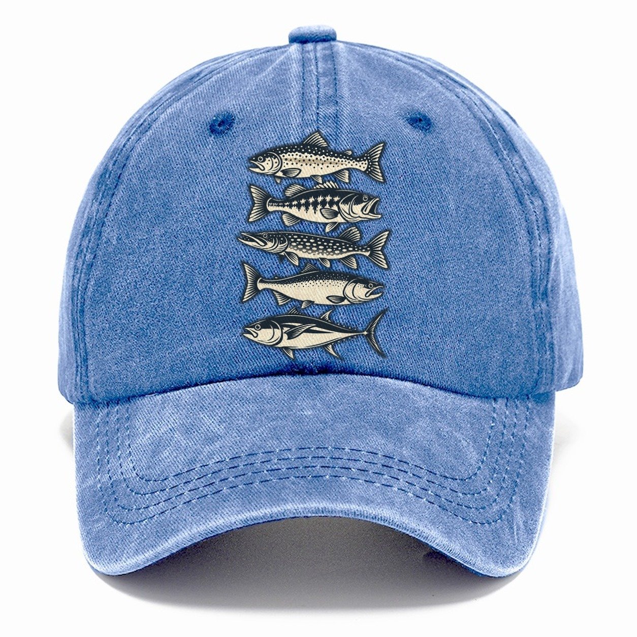 Fish School Stack Fishing Elegant Classic Cap – Summer Sky