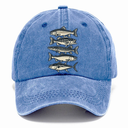 Fish School Stack Fishing Elegant Classic Cap – Summer Sky