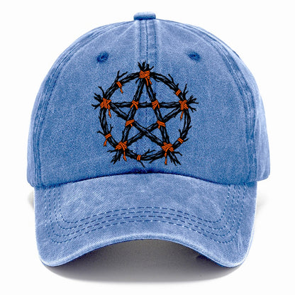 Twig Bound Pentacle Witch Magic Classic Cap – Summer Sky