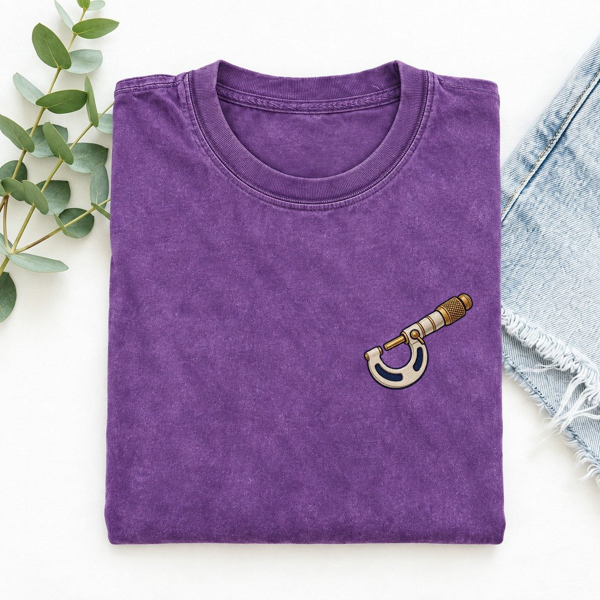 Micrometer Jaw Arc Left Chest Vintage T-shirt – Purple