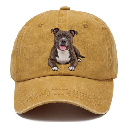 Staffordshire Bull Terrier Lying Down Top Breeds Classic Cap – Golden Harvest