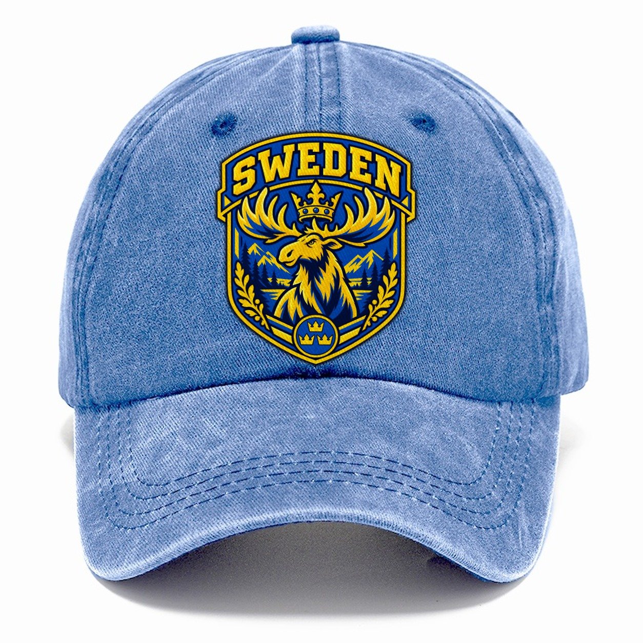 Sweden Retro Badge Country Logos Classic Cap – Summer Sky