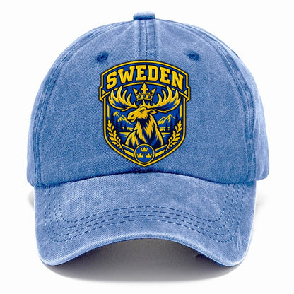 Sweden Retro Badge Country Logos Classic Cap – Summer Sky