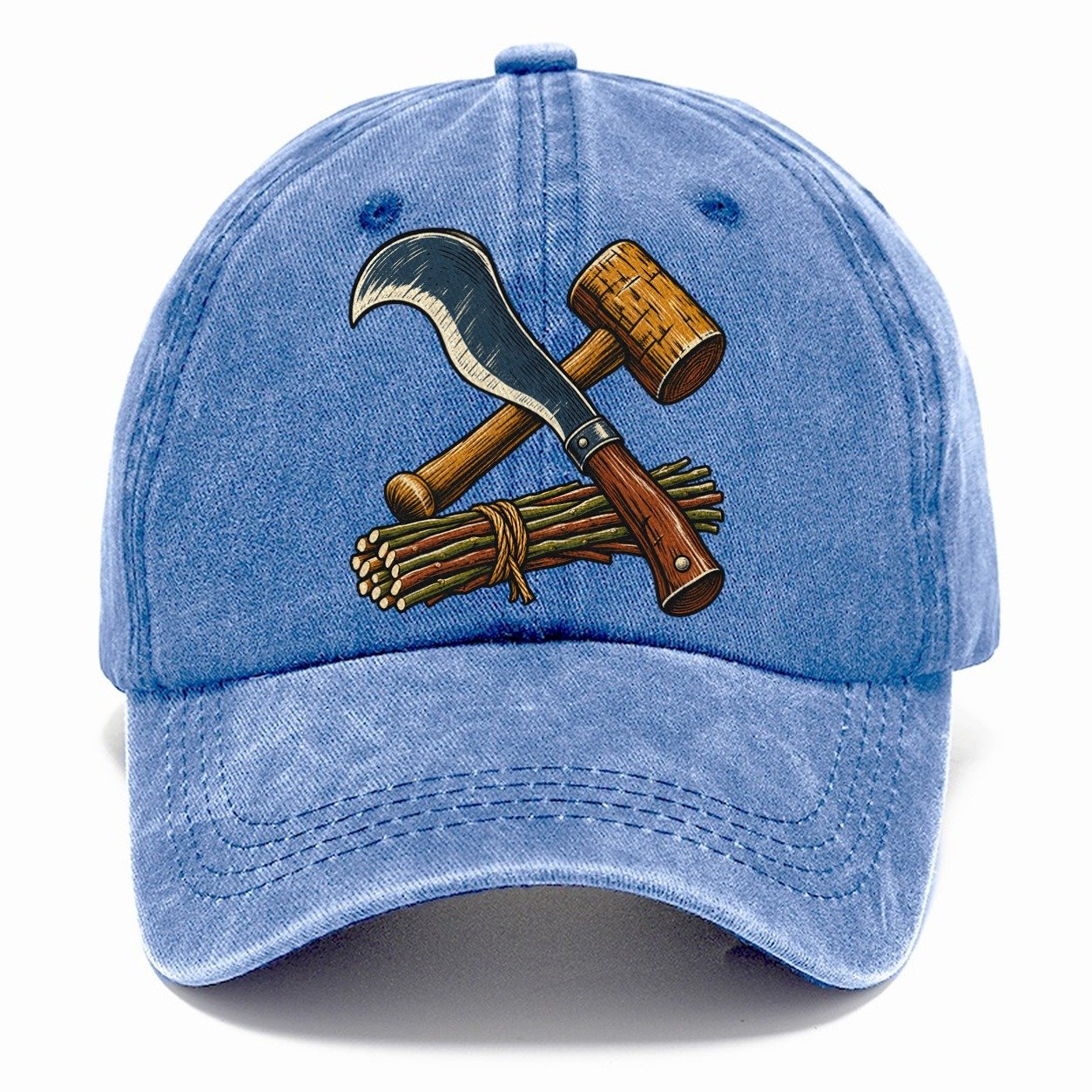 Hedgelayer Billhook Mallet And Hazel Rods Uk Culture Heritage Classic Cap – Summer Sky