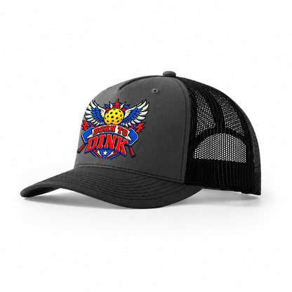 Born To Dink Pickleball Life Trucker Hat – Dark Grey Black