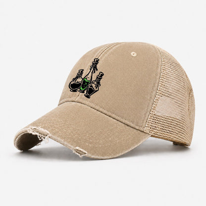 Apothecary Potion Bottle Trio Witch Magic Washed Trucker Hat – Khaki