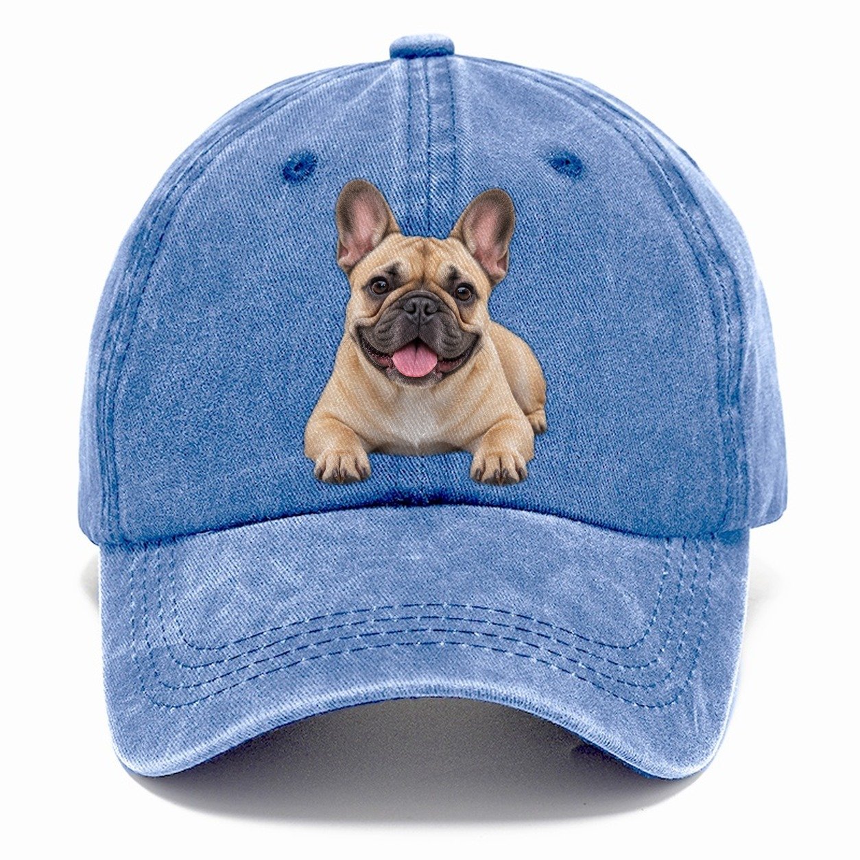 French Bulldog Lying Down Top Breeds Classic Cap – Summer Sky