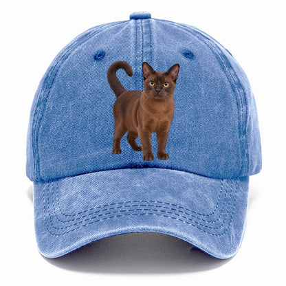 Burmese Standing Three Quarter Realistic Cat Portrait Classic Cap – Summer Sky