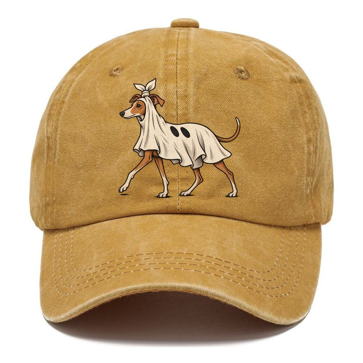 One Italian Greyhound In Halloween Costume Ghost Costume With A Jaunty Knot Tied On Top Halloween Dog Parade Classic Cap – Golden Harvest