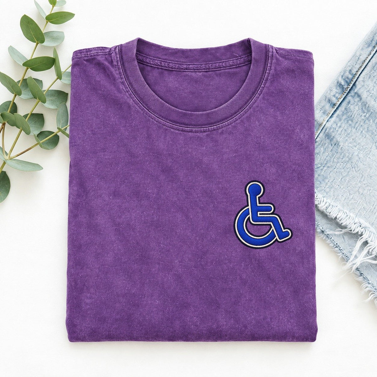 Wheelchair Access Left Chest Vintage T-shirt – Purple