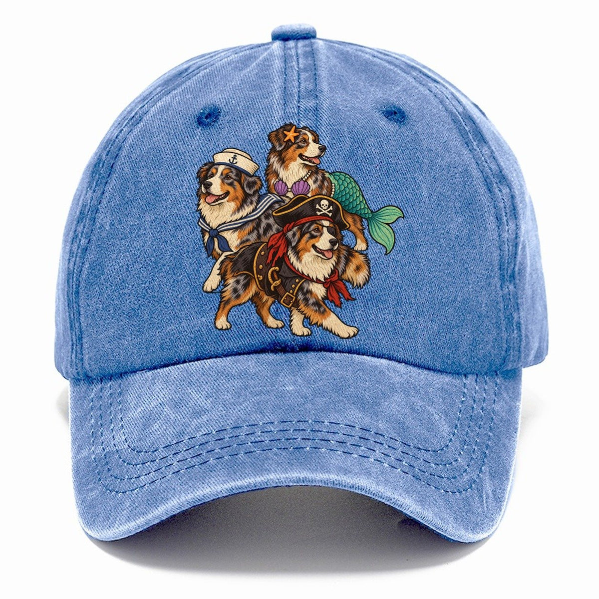 3 Australian Shepherds In Halloween Costumes Hdp 31 Parade Lineup Halloween Dog Parade Classic Cap – Summer Sky