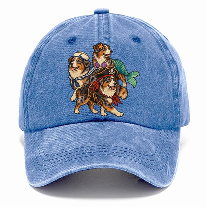 3 Australian Shepherds In Halloween Costumes Hdp 31 Parade Lineup Halloween Dog Parade Classic Cap – Summer Sky
